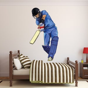 Cricket Wall Decal/ Sports Wall Decal/ Boys Room Decal/ Cricket Player ...