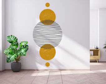 Boho Wandtattoo/ Abstrakte Moderne Wand Kunst/ Geometrische Wand Dekor/ Boho Interior Wand Kunst/ Geometrischer Halb Bogen Regenbogen Aufkleber (K663)