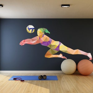 Volleyball Wall Decal/ Volleyball Decor/ Sports Wall Decal/ Girls room Decal/ Volleyball Player Wall Decal/ Home Decor/ Sports Wall Art K928