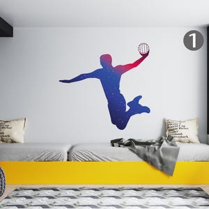 Volleyball Wall Decal/ Volleyball Décor/  Boys room Decal/ Volleyball Player Wall Decal/ Home Décor/ Wall Art Gift Poster Gift for Boy K1376