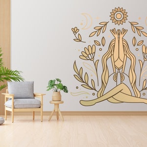 Lotus Wall Decals Yoga Pose Vinyl Bohemian Sticker Decal Meditation Decor MN509 Lotus Wall Decals Yoga Pose Vinyl Bohemian Sticker Decal Meditation Decor MN509