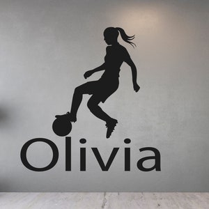 Soccer Decal/Soccer Player Wall Decal/ Custom Soccer Name Decal/ Football Sticker/ Sports Wall Decal/ Boys room Decal// Home Décor/  K1265