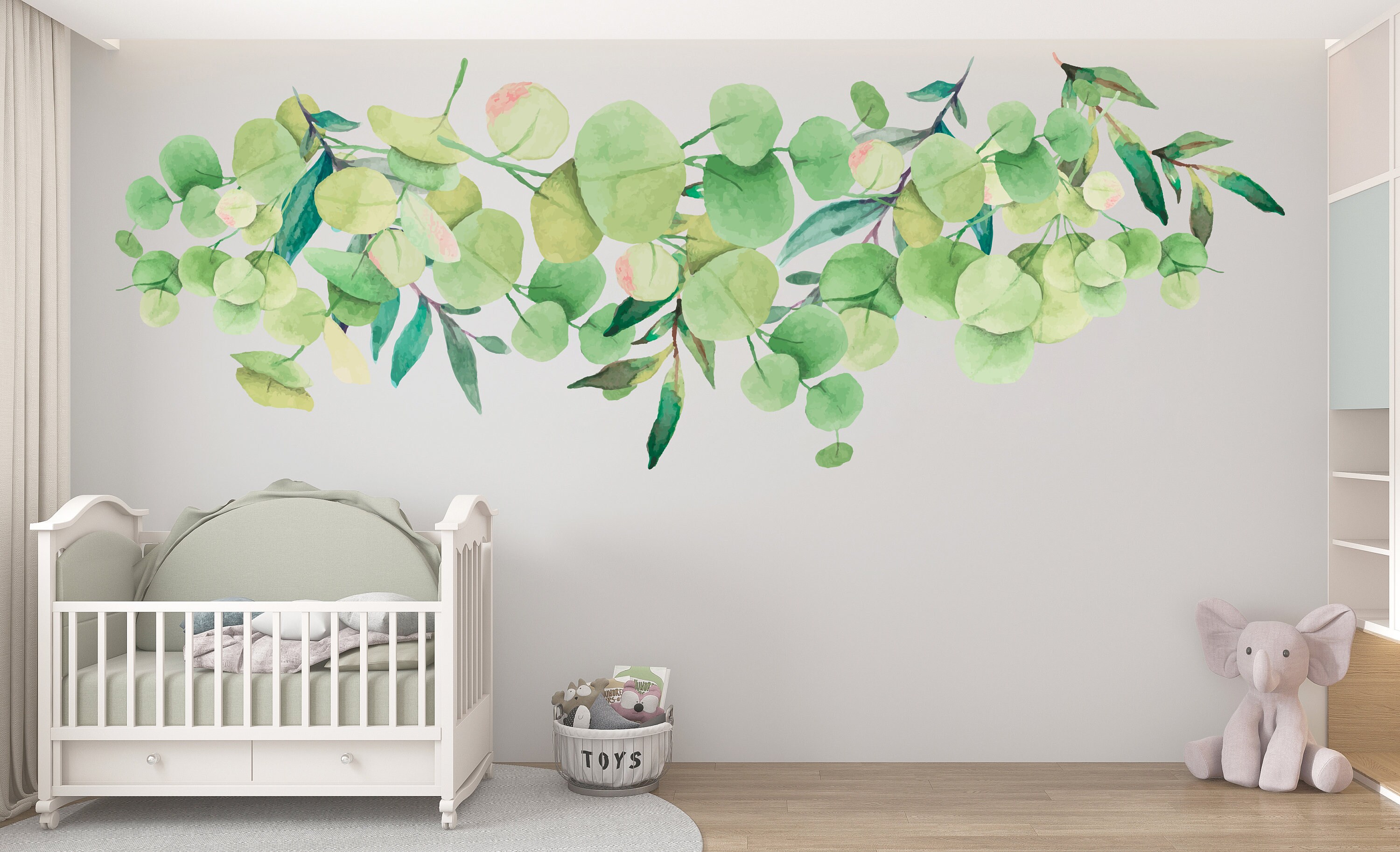 Large Fern Wall Decals - Green Plant Vine Stickers For Living Room, Bedroom & Nursery Decor