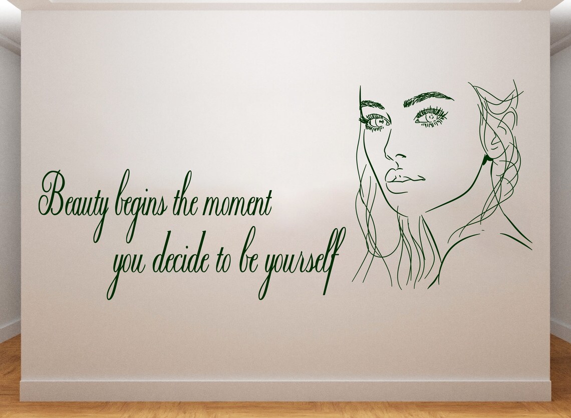 Beautiful Woman Wall Decal. Home Wall Decal. Beauty Salon Wall Etsy