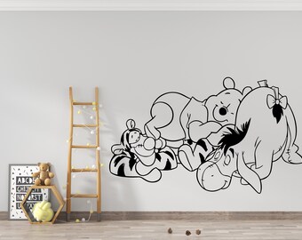 Winnie the Pooh Wall Decal for Kids Bedroom Wall Decor Winnie the Pooh Sticker Nursery  (K1077)
