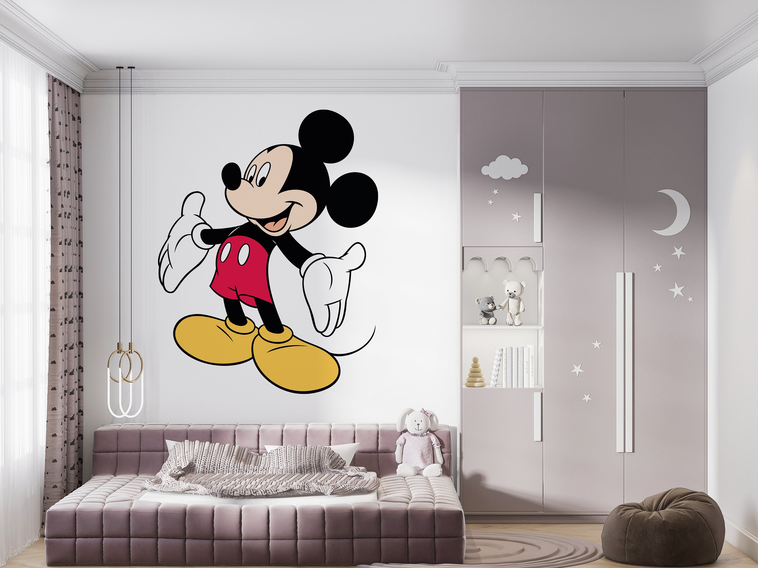 Mickey Mouse Wall Decal Cartoon Wall Decor for Kids Nursery (K1027) - Etsy