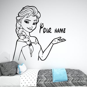 Frozen Wall Decal Princess Elsa and Anna Wall Decor for Girls Bedroom (K348)