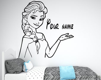 Frozen Wall Decal Princess Elsa and Anna Wall Decor for Girls Bedroom (K348)