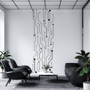 Circuit Board Wall Decal. Technology Wall Decal. Office Wall Decal. Business Wall Decal. Gamer Room Decal. Technology Vinyl Art   (K919)