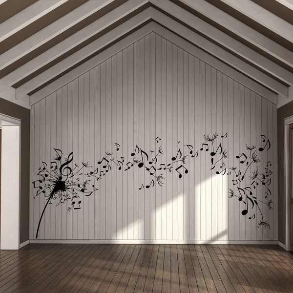 Música pared calcomanía música notas pared pegatina música pared decoración (K398)