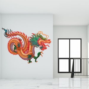 Dragon Wall Decal/ Fantasy Wall Decal/ Chinese Dragon Wall Decal/ Dragon Vinyl Sticker/ Dragon Wall Art/ Fantasy Animals Wall Decal  (K1196)
