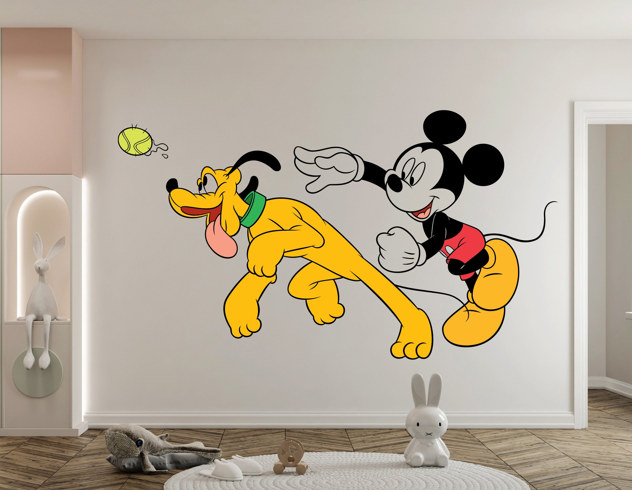 Mickey Mouse Wall Decal Cartoon Wall Decor for Kids Nursery Etsy