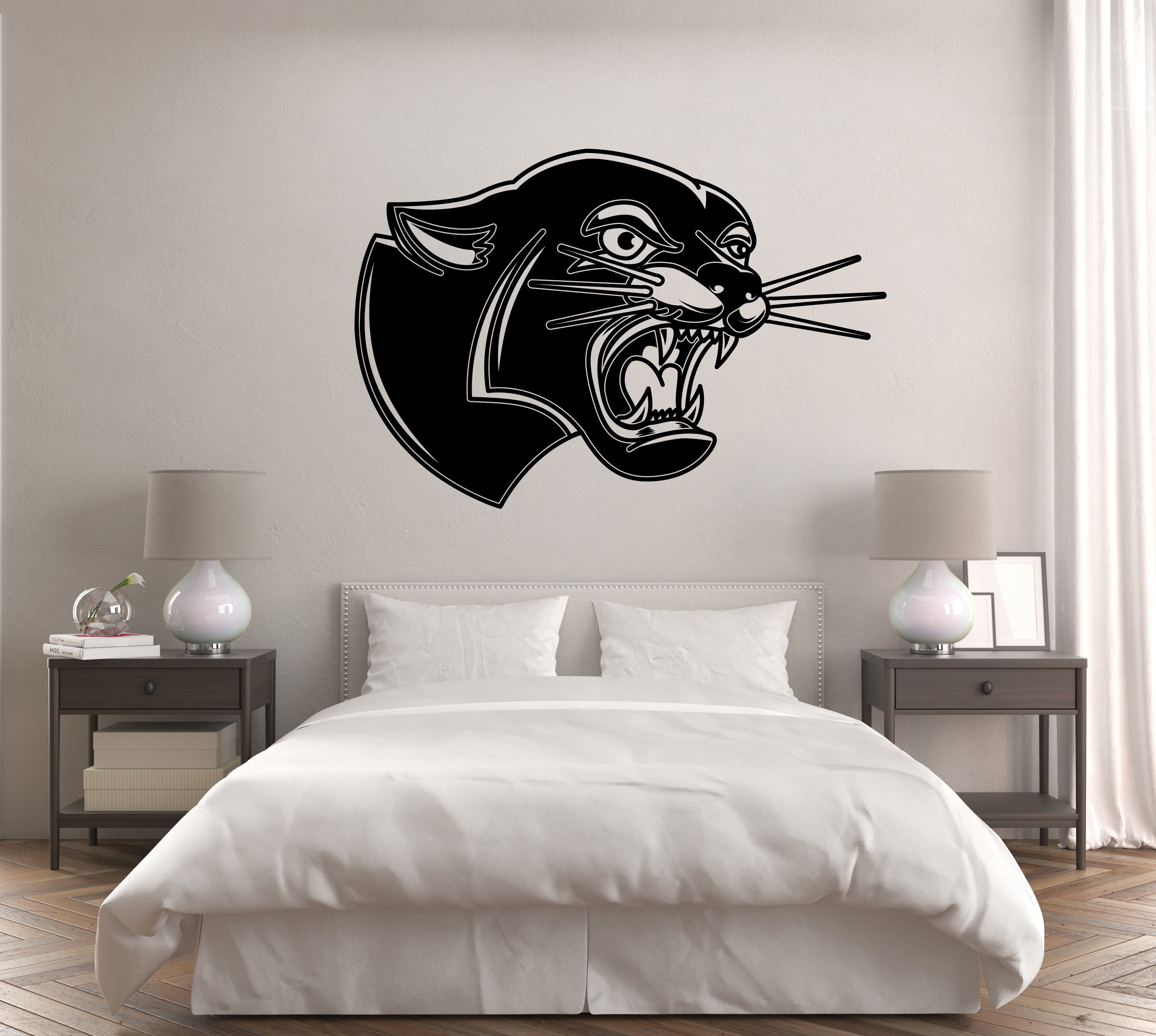 Panther Wall Decal/ Panther Wall Art/ Black Panther Wall Etsy