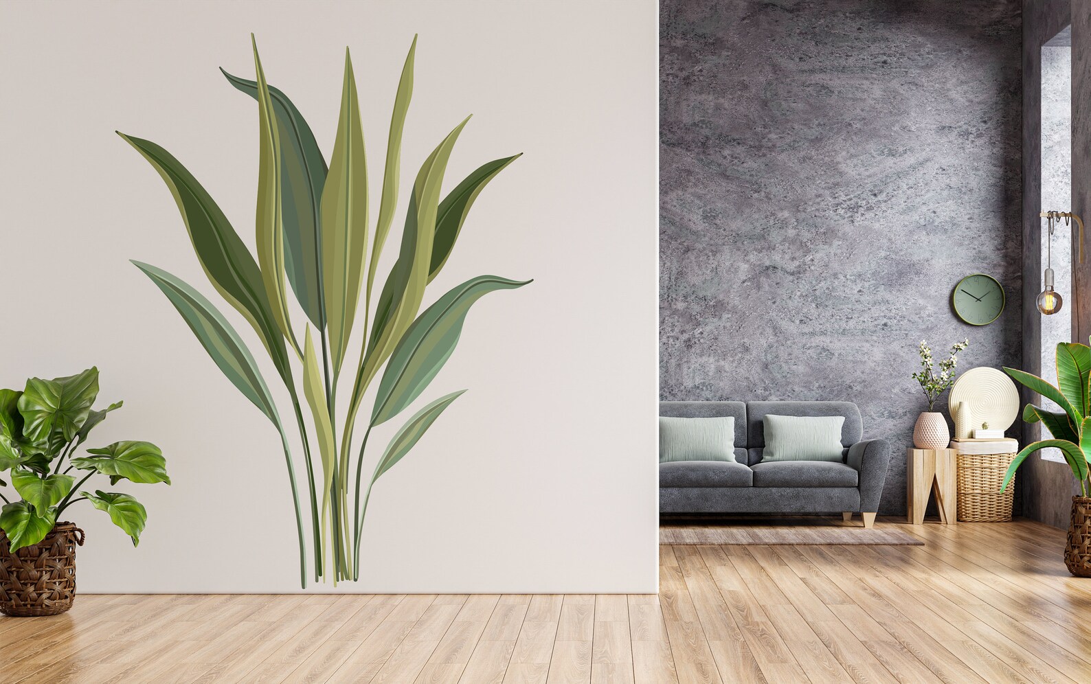 Tropical Wall Decal/ Monstera Wall Decal/ Tropical Leaves Wall Etsy