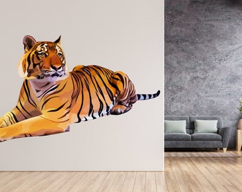 Tiger Wall Decal/ Tiger Wall Sticker/ African Animal Decal/ Animal Wall Decals/ King Wall Decal/ (K762)