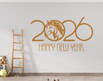 New Year's Wall Decal. Fire Horse Sticker. Animal of the Year 2026 Decal (K1491)