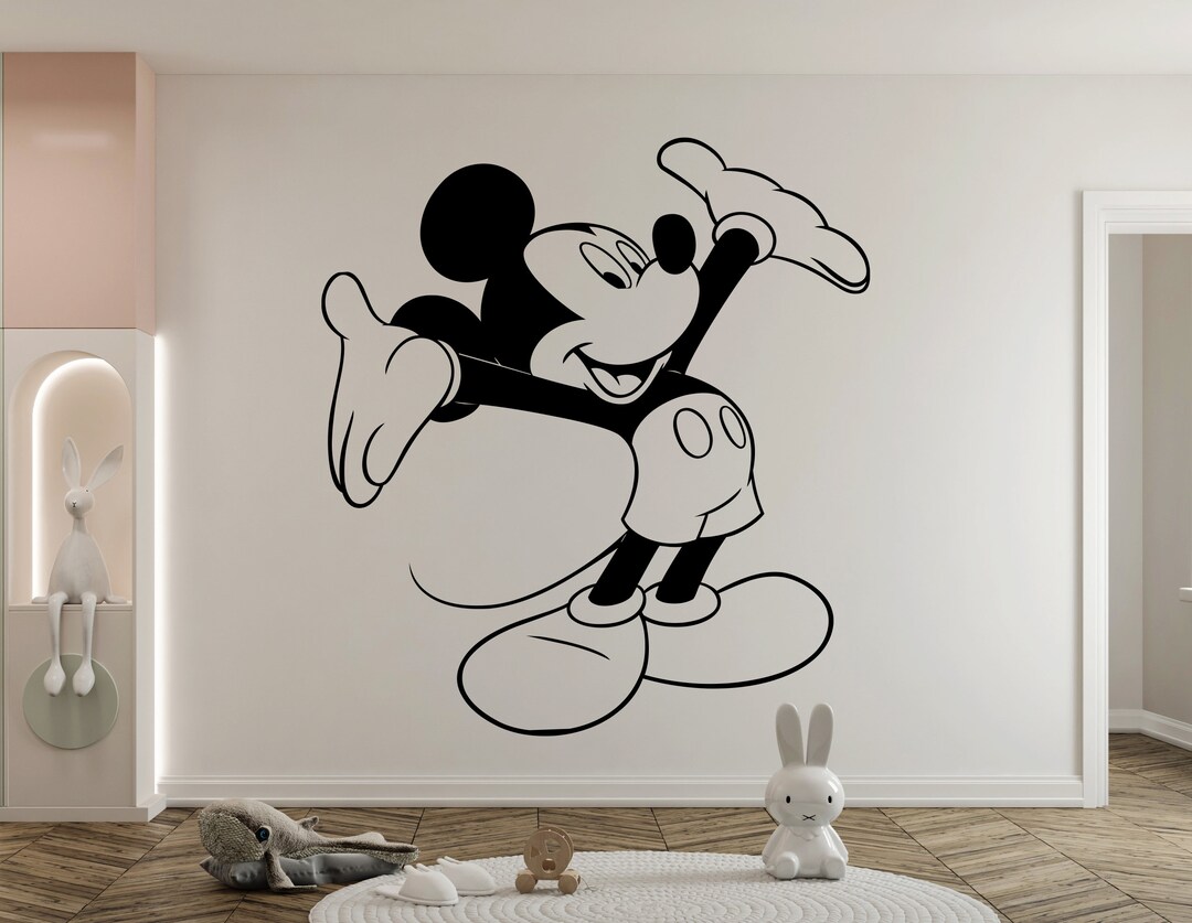 Mickey Mouse Wall Decal Cartoon Wall Decor for Kids Nursery K217 Etsy