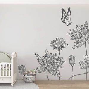 Flowers Wall Decal/ Flowers Wall Decal/ Flower Decals Wall Decor/ Peonies Wall Decal/ Chamomile Wall Decal/Roses Wall Decal (K779)