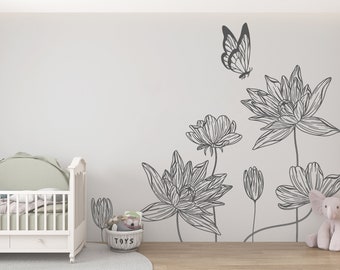 Flowers Wall Decal/ Flowers Wall Decal/ Flower Decals Wall Decor/ Peonies Wall Decal/ Chamomile Wall Decal/Roses Wall Decal (K779)