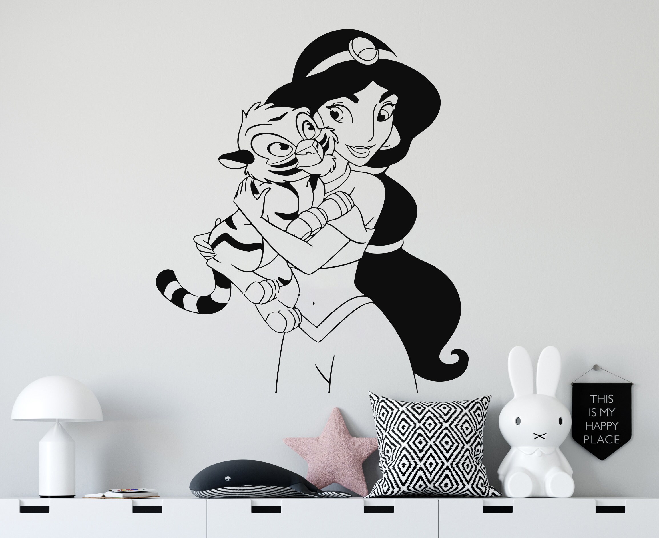 Aladdin Wall Decal/ Jasmine Wall Decal/ Disney Princess Wall Etsy