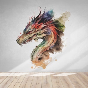 Dragon Wall Decal/ Fantasy Wall Decal/ Chinese Dragon Wall Decal/ Dragon Vinyl Sticker/ Dragon Wall Art/ Fantasy Animals Wall Decal  (K1193)