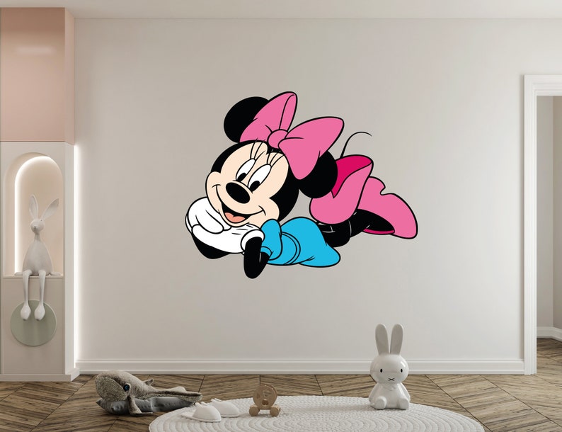 Minnie Mouse Wall Decal Cartoon Wall Decor for Kids Nursery Etsy