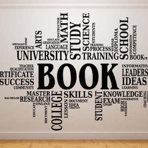 Book wall decal/ Library Wall Decal/ Classroom Wall Decal/ Reading Wall Decal/ Library Interior Decor/ (K661)