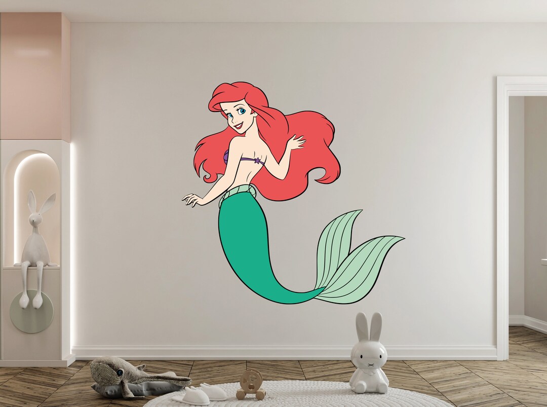 Ariel Wall Decal/ Little Mermaid Wall Decal/ Mermaid Decal Kids Wall