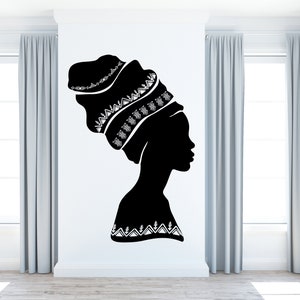 African Girl Wall Decal /Beautiful woman wall decal/Beautiful African Woman wall decal / Esthetician Decor. African Girl Decal . (K822)
