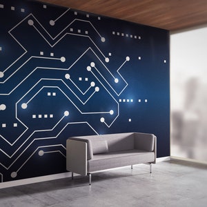 Platine Büro Wandsticker Gamer Room Wandbild Business Wandbild Technik Technik Wandaufkleber 3D Wandbild (KB W147)