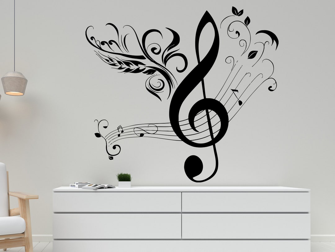 Music Wall Decal Music Notes Wall Sticker Music Wall Decor (K406) - Etsy