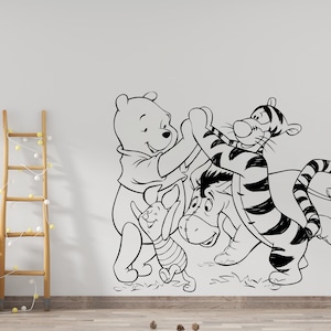 Winnie the Pooh Wall Decal for Kids Bedroom Wall Decor Winnie the Pooh Sticker Nursery  (K214)