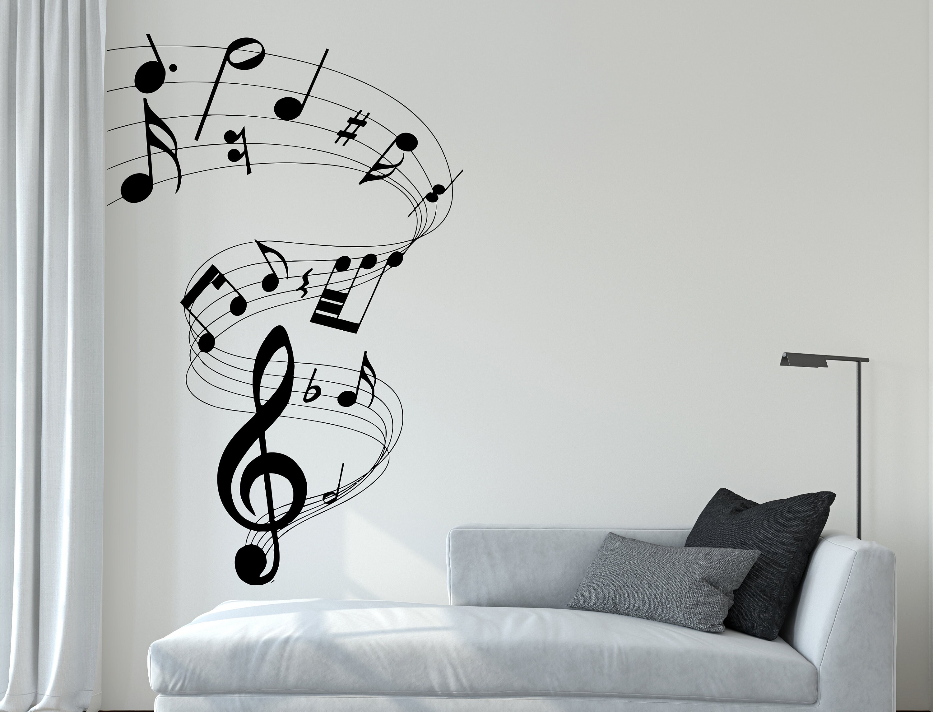 Musique Wall Decal Music Notes Wall Sticker Music Wall Decor Etsy