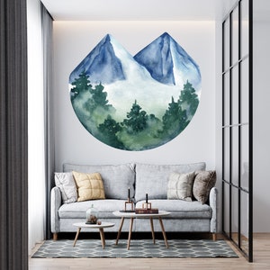 Mountain Wall Decal/Forest Wall decal/ Mountains Wall Decal/ Nature Wall Decal/ Mountains Wall Decor/  (K728)