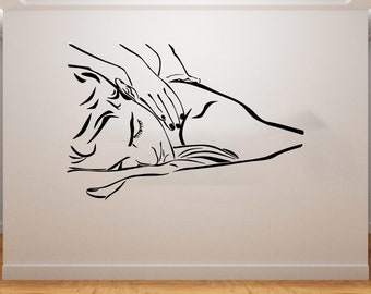 Spa-Salon Wandtattoo Hautpflege Wandsticker Massage Wanddekor Schönheitssalon (K478)
