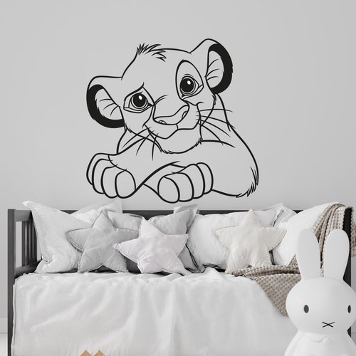 The Lion King Disney Cartoon Wall Decal Simba Lion Nursery Etsy