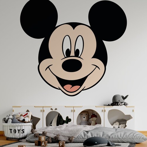 Mickey Mouse Wall Decal Cartoon Wall Decor for Kids Nursery Etsy
