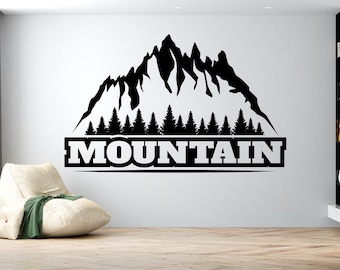 Berg muur sticker/bergen muur decor/natuur kunst aan de muur (K245)