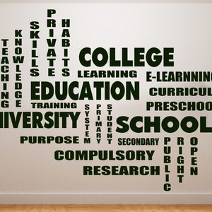 Education Wall Decal/ Classroom Wall Decal/ School Wall Decal/ School  Interior Decor/ (K647)