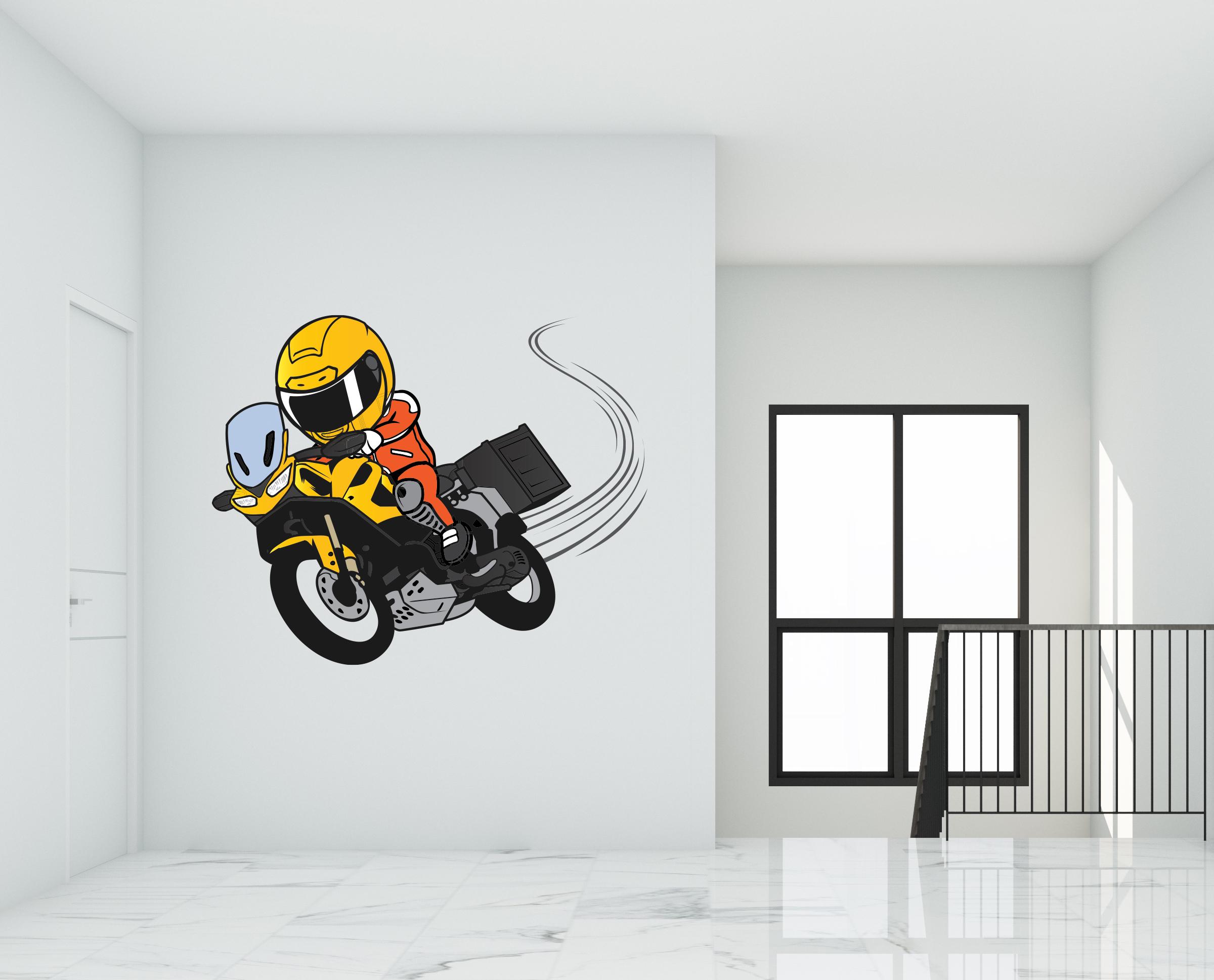Decalcomania della parete di motocross per ragazzi Adesivo