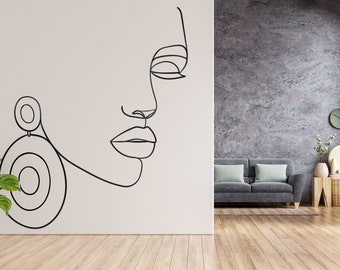 Woman Wall Decal. African Girl Wall Decal. Abstract Woman Wall Decal. Beautiful woman wall decal. Beauty Salon Wall Decor.Africa decal(K831)