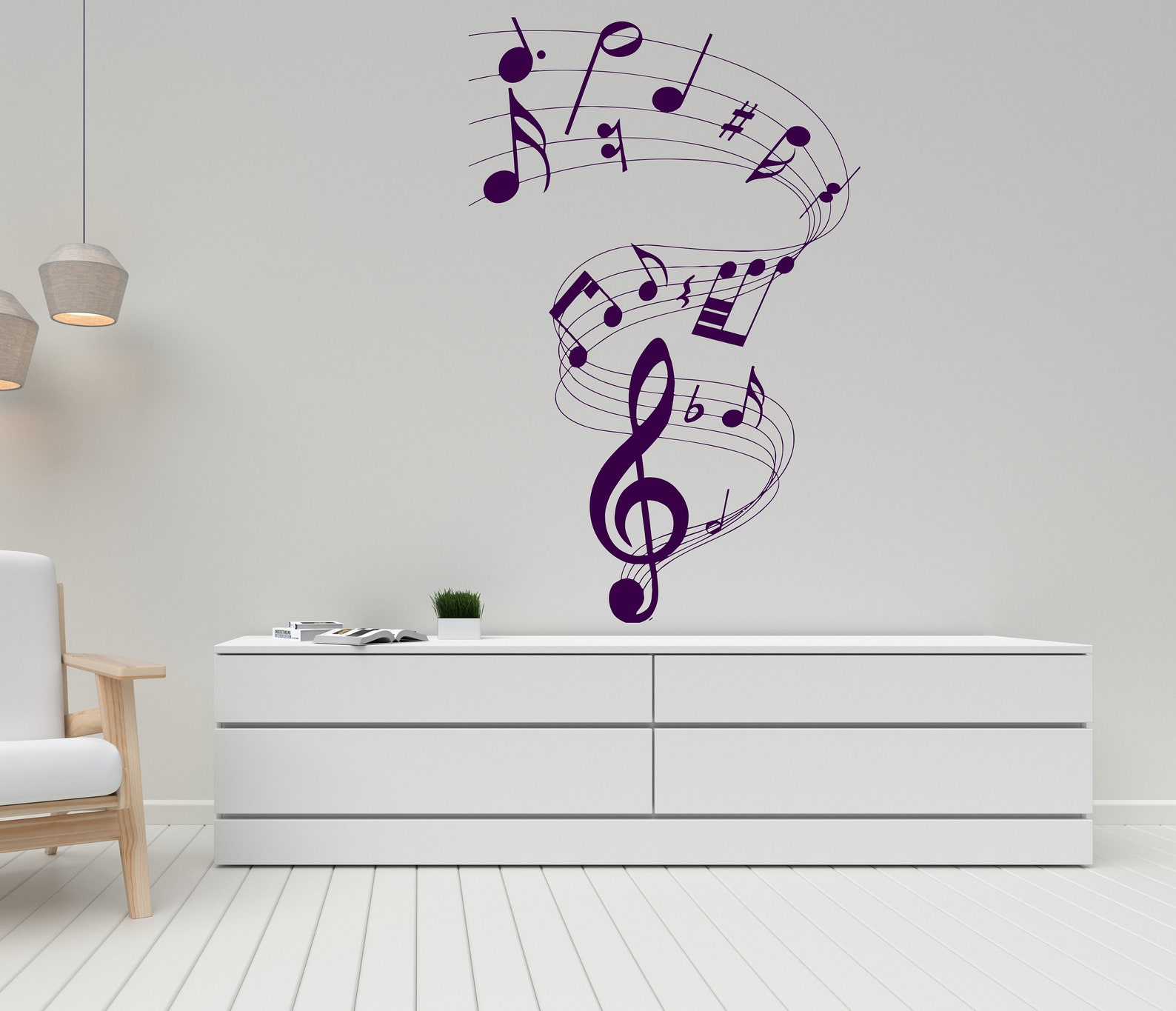 Music Wall Decal Music Notes Wall Sticker Music Wall Decor (K405) - Etsy