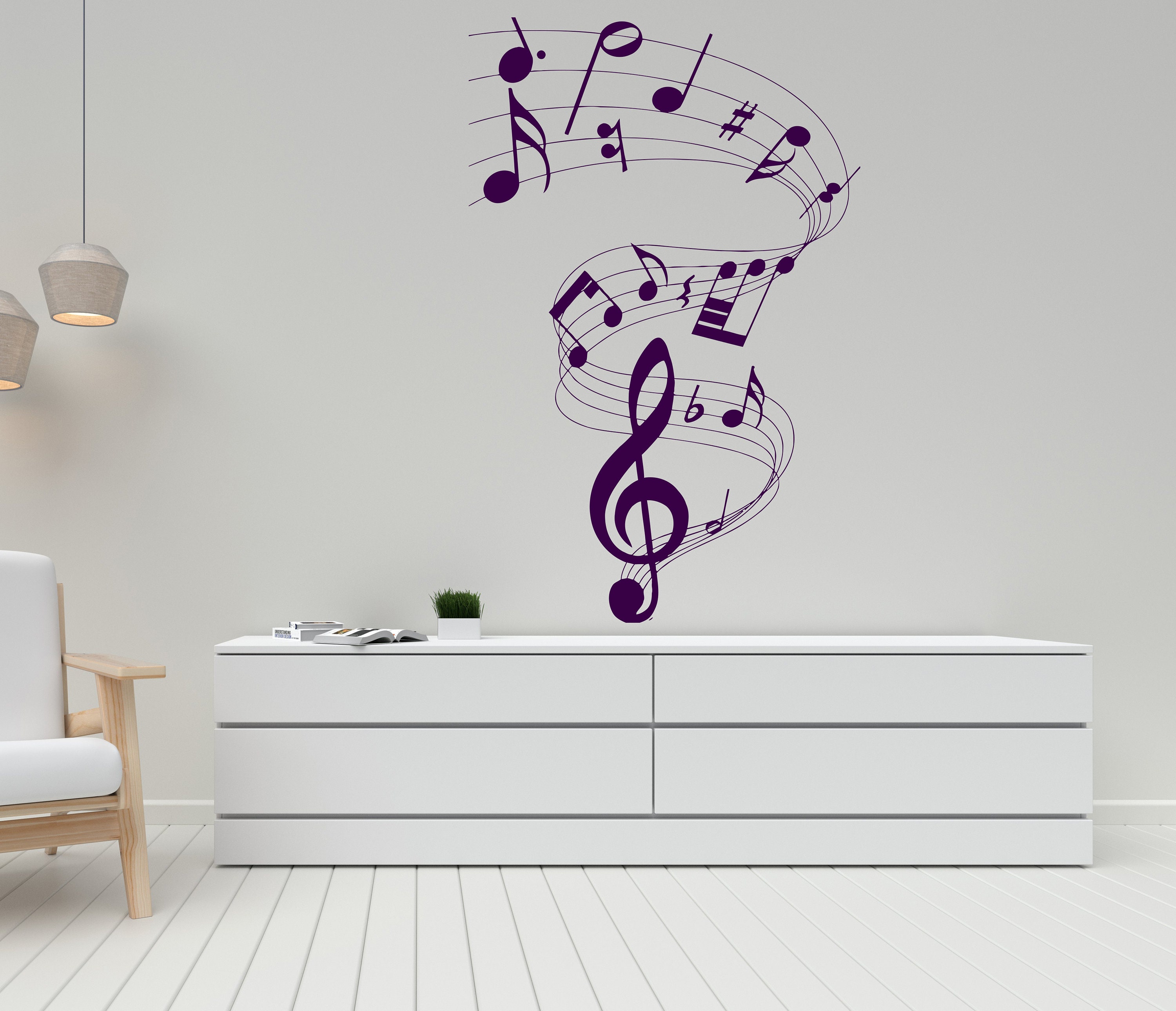 Music Wall Decal Music Notes Wall Sticker Music Wall Decor (K405) - Etsy