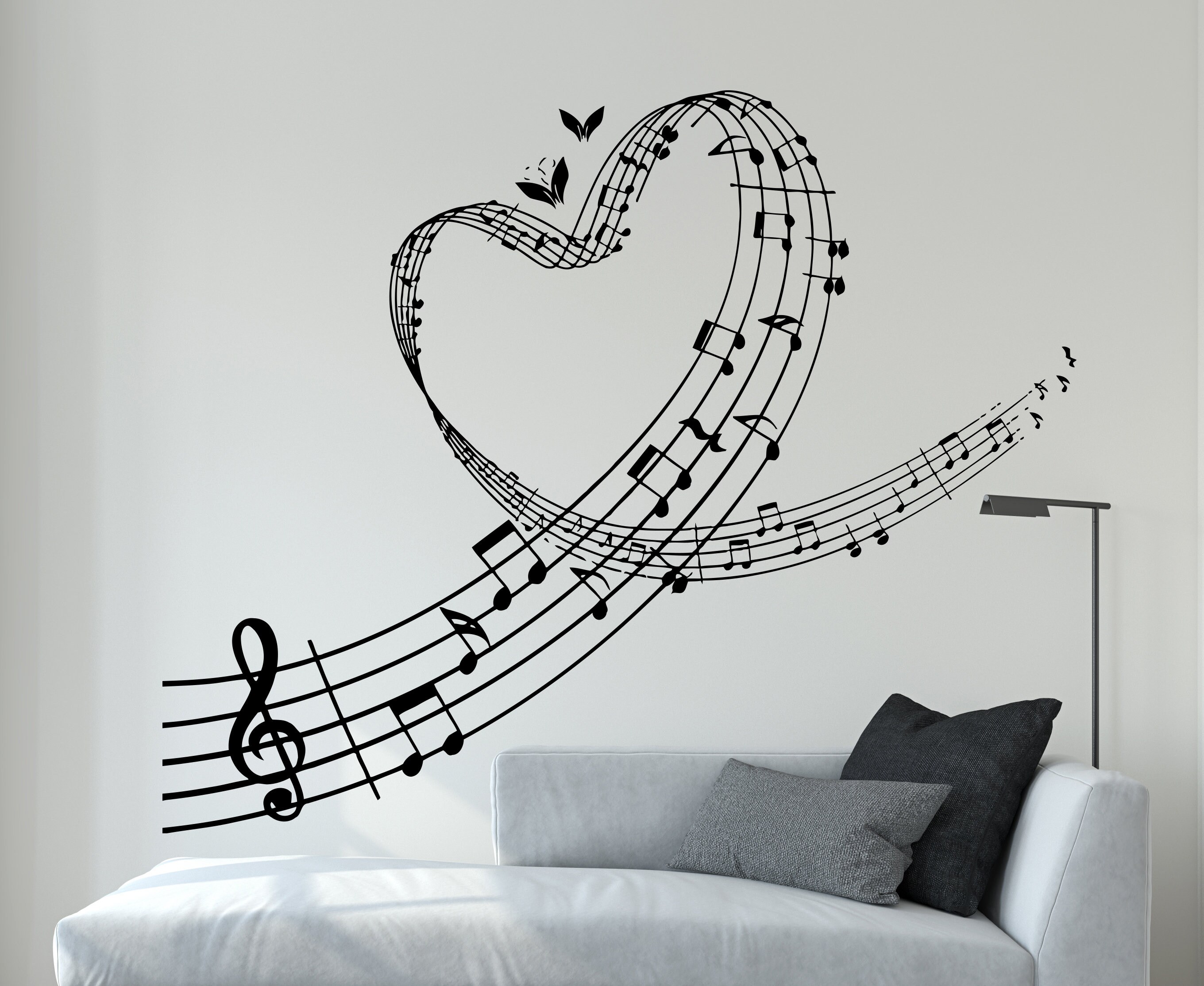 Music Wall Decal Music Notes Wall Sticker Music Wall Decor Etsy