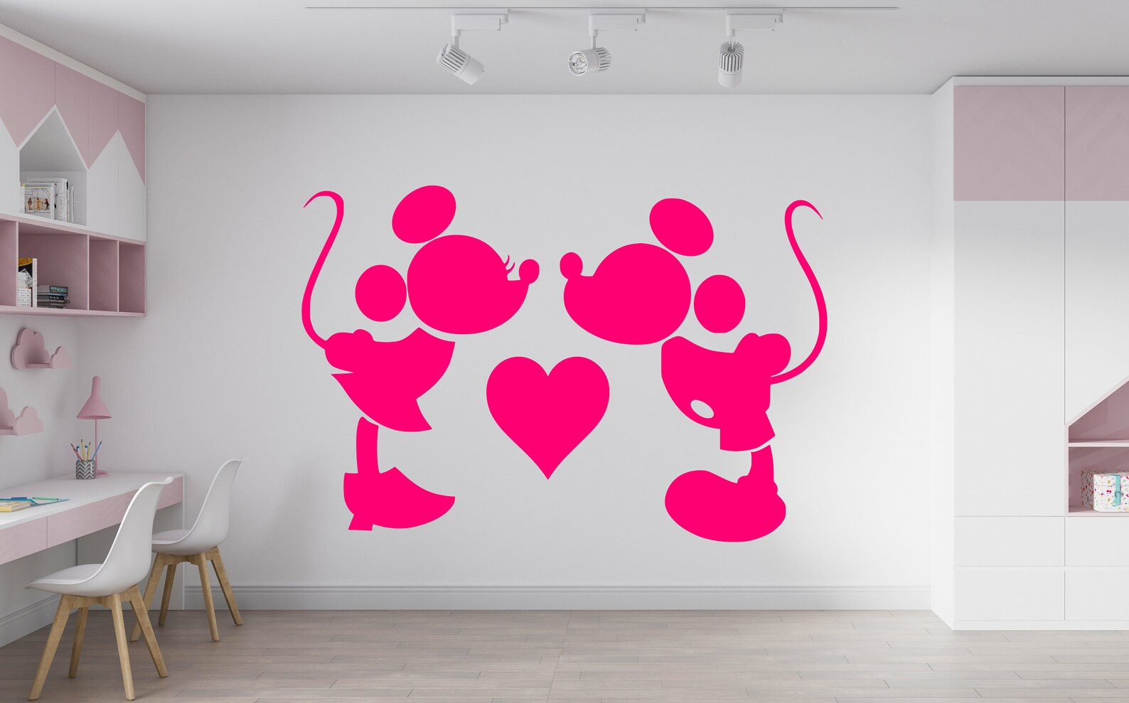 Minnie Mouse Wall Decal Cartoon Wall Decor for Kids Nursery Etsy