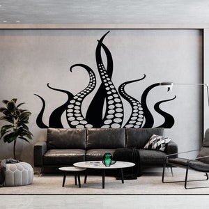 Octopus Wall Decal/ Ocean Wall Decal/ Nautical Wall Décor/ Octopus Wall Art/ Octopus Tentacle Wall Decal (K1178)