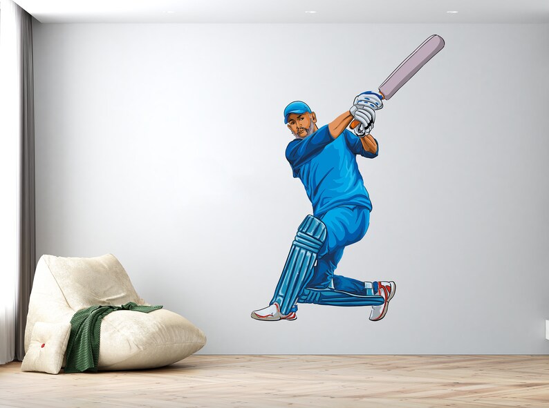 Cricket Wall Decal/ Sports Wall Decal/ Boys Room Decal/ Cricket Player ...