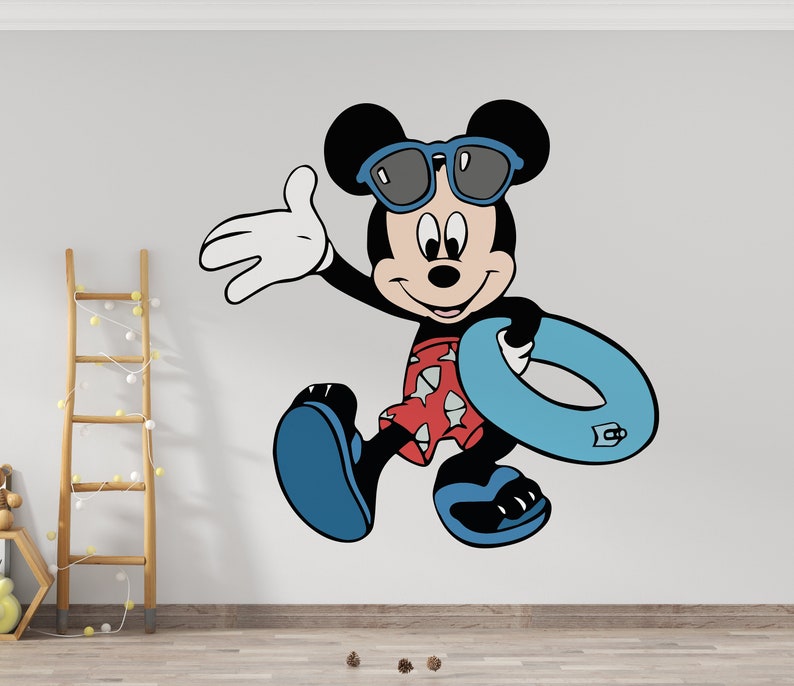 Mickey Mouse Wall Decal Cartoon Wall Decor for Kids Nursery Etsy