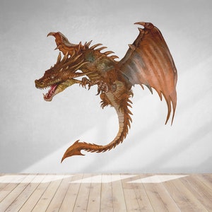 Dragon Wall Decal/ Fantasy Wall Decal/ Chinese Dragon Wall Decal/ Dragon Vinyl Sticker/ Dragon Wall Art/ Fantasy Animals Wall Decal  (K1182)