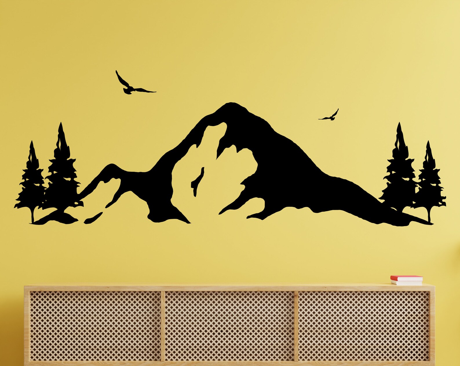 Mountains Wall Decal/mountain Wall Sticker/ Pine Trees Etsy